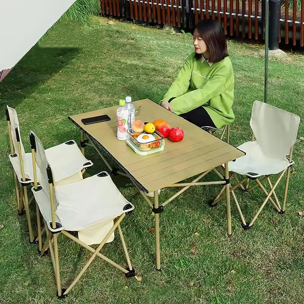 Outdoor Furniture Table And Chairs - Портативный набор из 5 предметов: кемпинговые