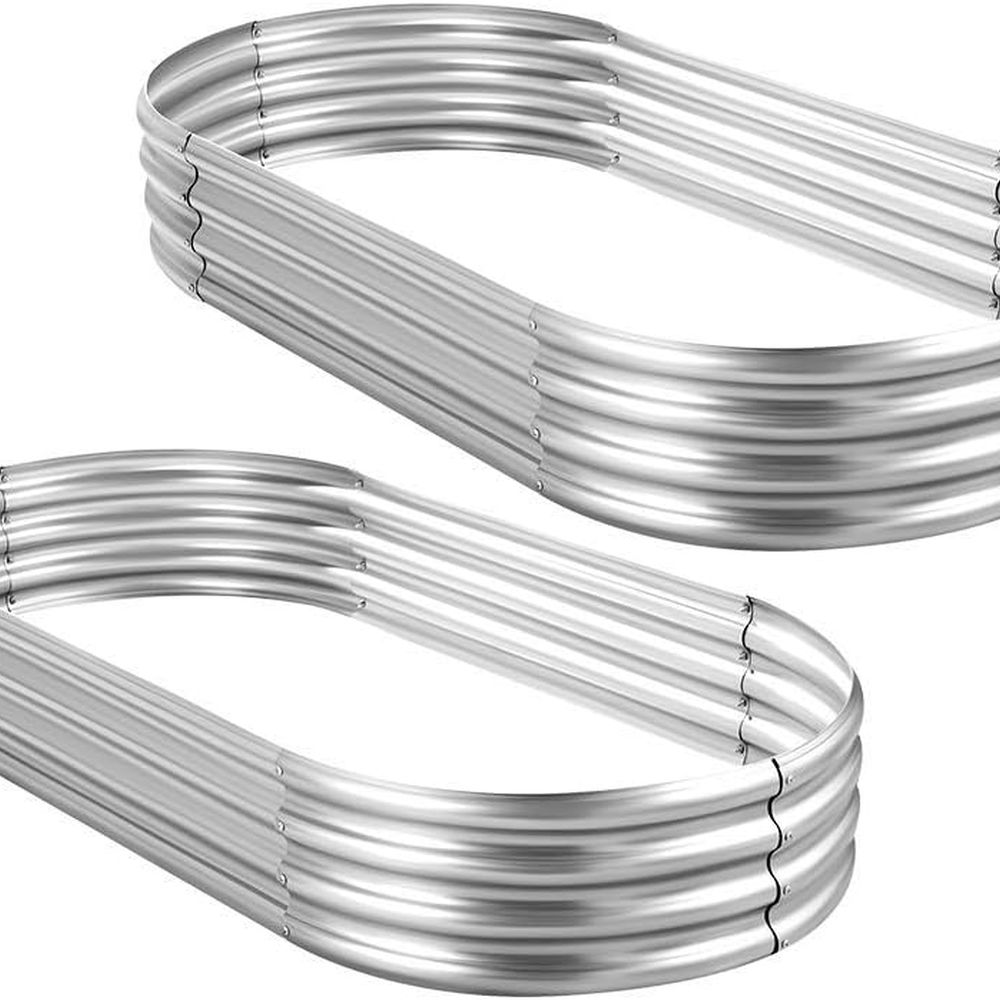Planter Raised Metal - Комплект из 2 оцинкованных овальных садовых