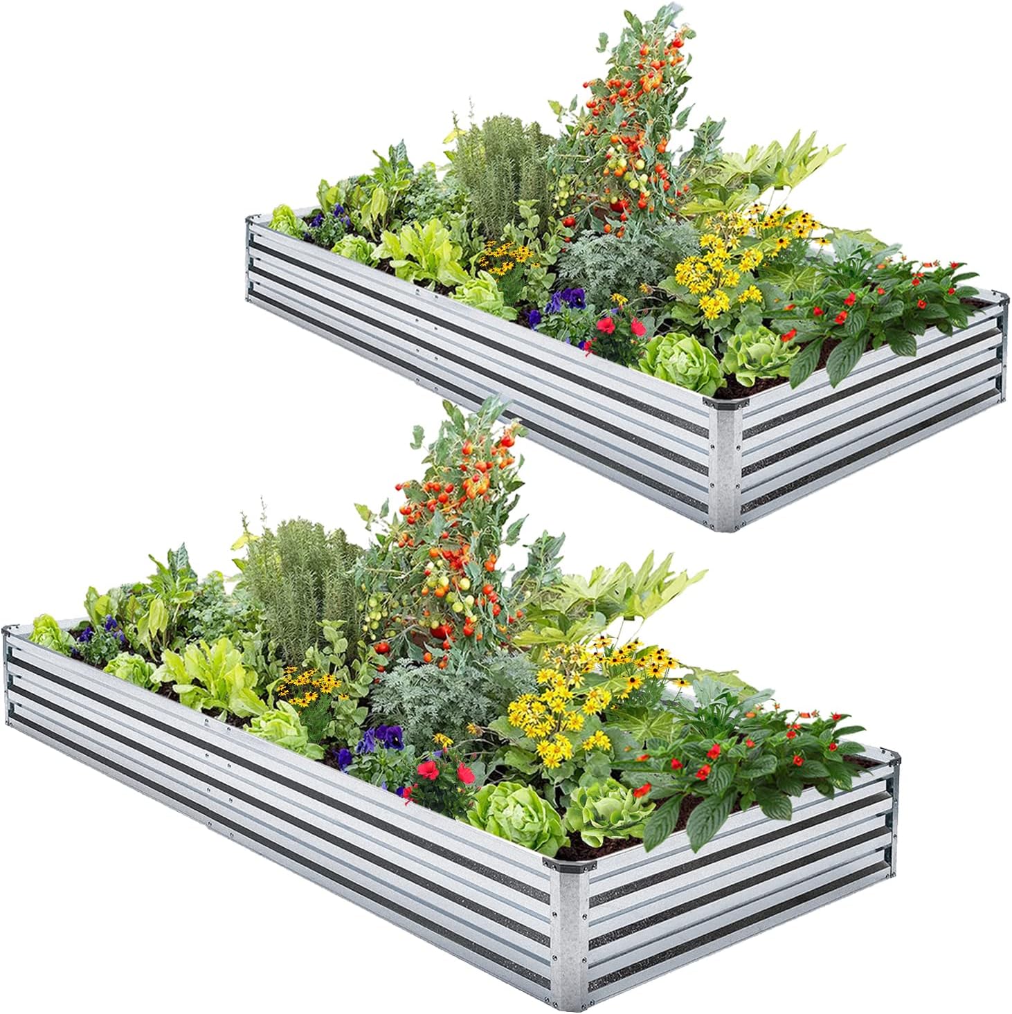 Planter Raised Metal - Комплект из 2 оцинкованных приподнятых грядок