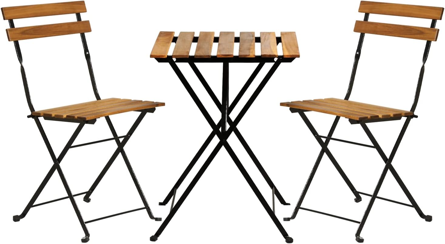 Outdoor Furniture Table And Chairs - Складной комплект для патио из натурального