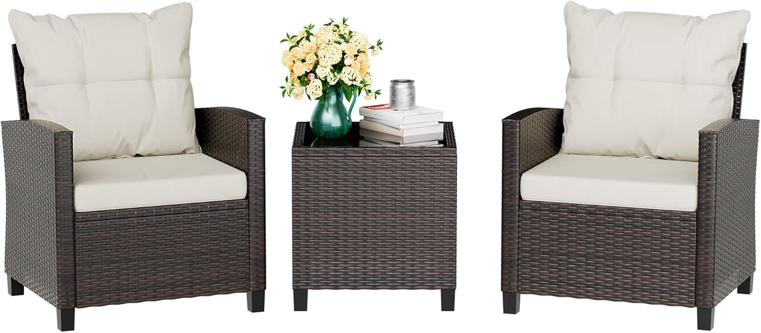 Outdoor Furniture Cushions - Бежевый компактный комплект из 3 предметов
