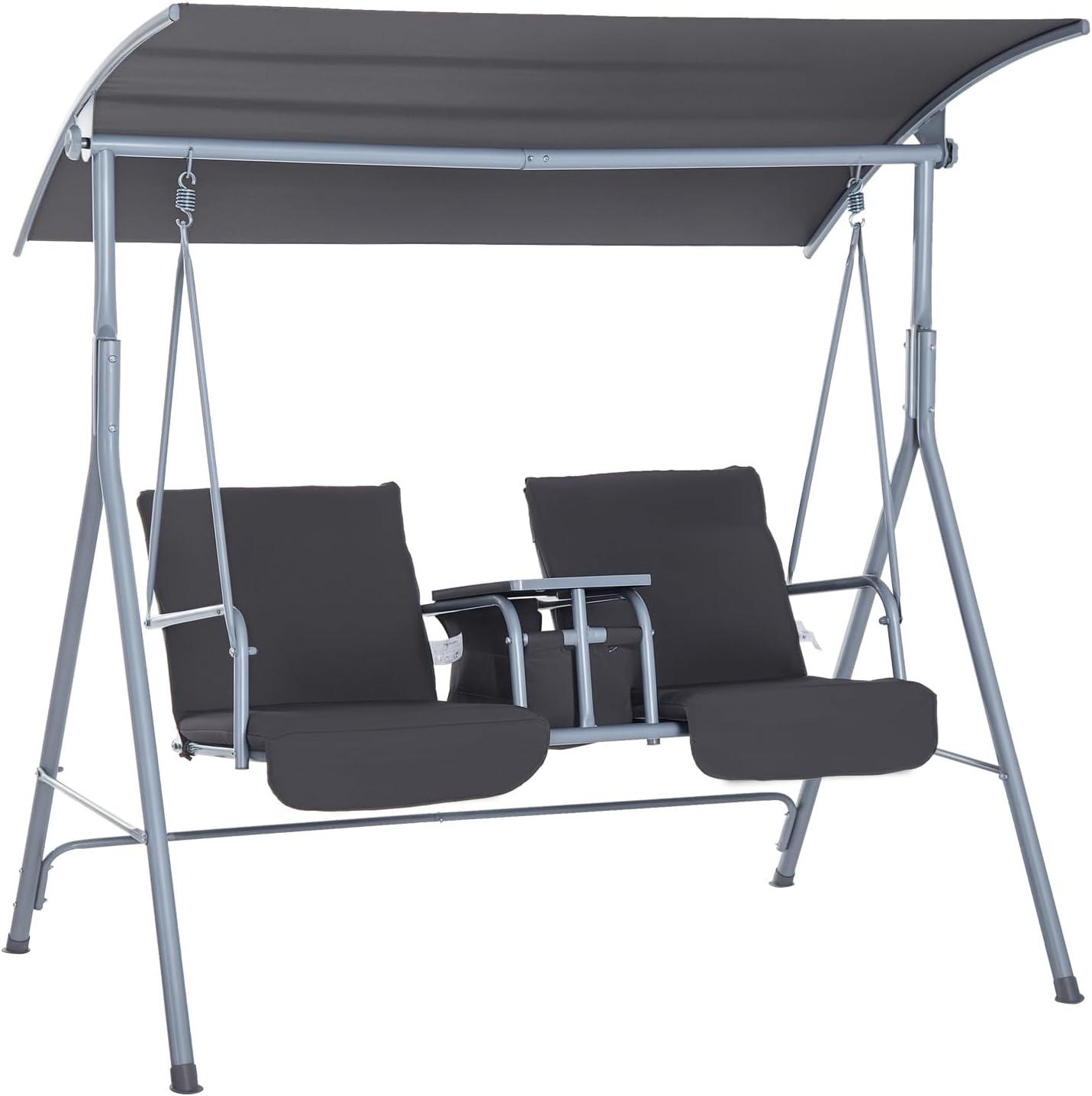 Outdoor Furniture Sunbrella - Уличные качели-диван для двоих с подставкой,