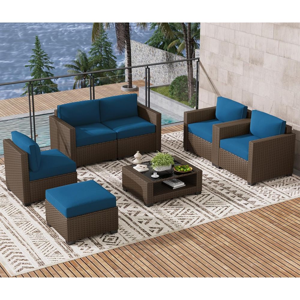 Outdoor Furniture Table And Chairs - 7-предметный комплект садовой мебели: стулья из