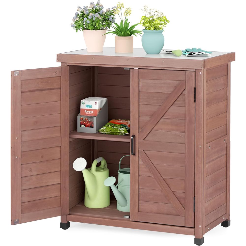 Outdoor Furniture Wooden - Уличный шкаф для хранения и стол-верстак