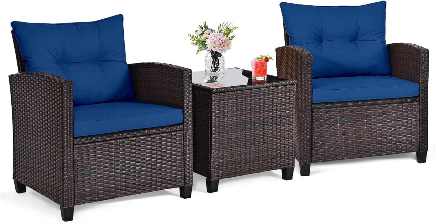Outdoor Furniture Table And Chairs - Трехместный комплект для отдыха на открытом