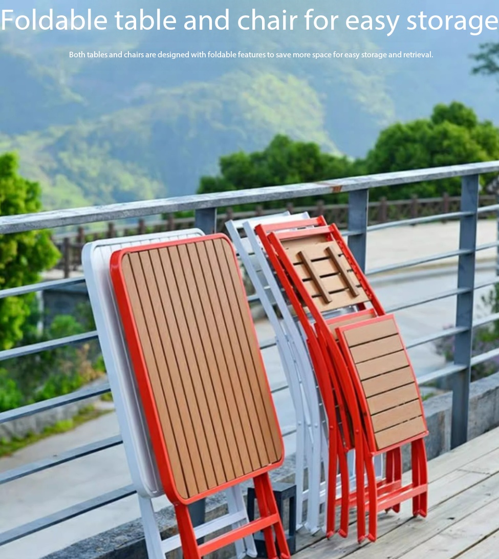 Outdoor Furniture Table And Chairs - Современный минималистичный комплект складного стола и