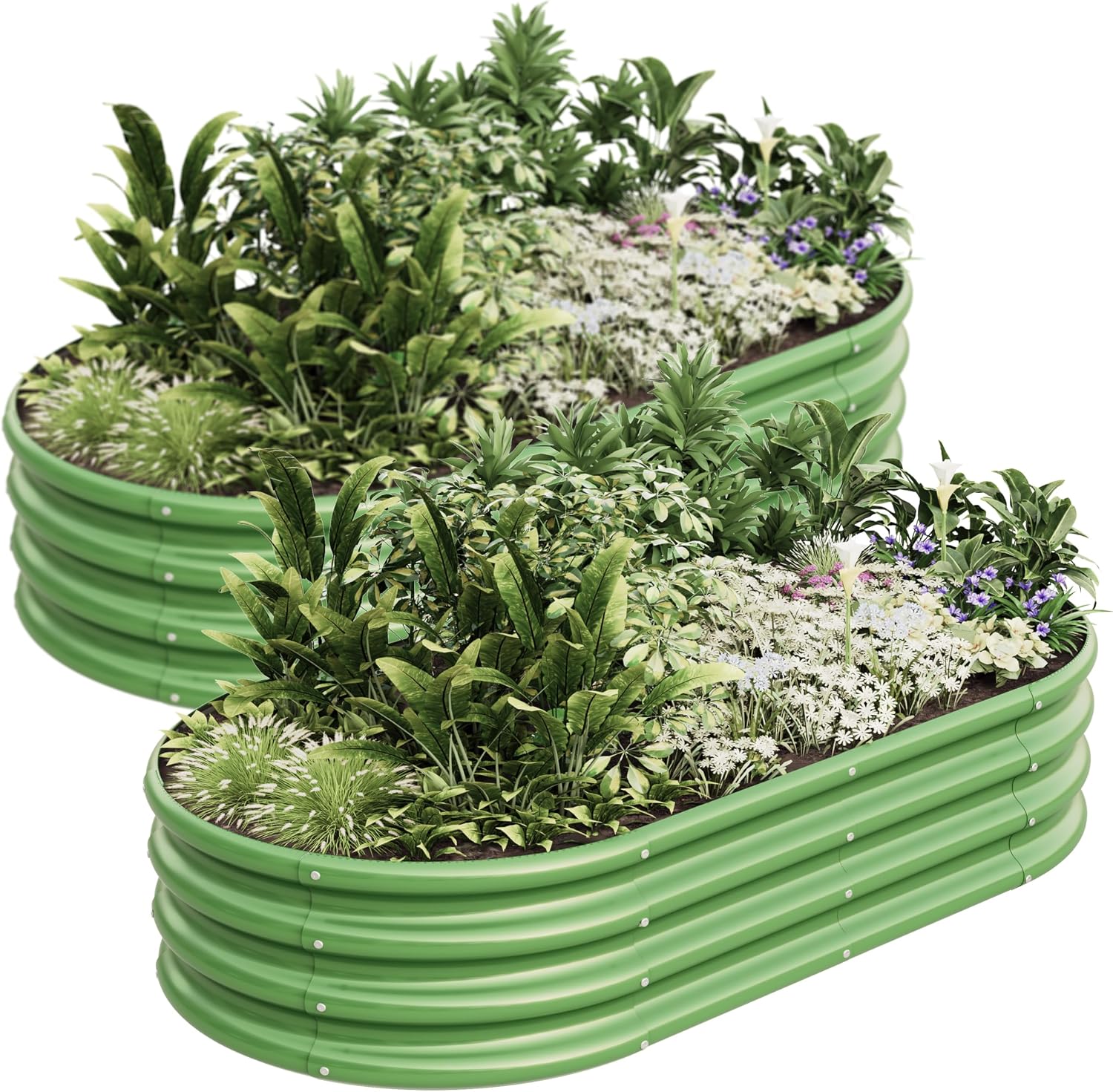Planter Raised Metal - Овальная приподнятая грядка-клумба 4x2x1 фута, 2