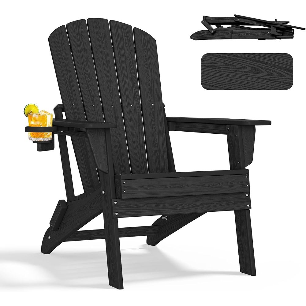Adirondack Chair Wood - Кресло Adirondack, эргономичный подстаканник из HDPE,