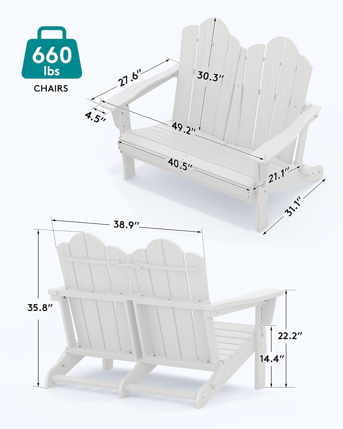 Складной двухместный диван Adi – обзор и цена Outdoor Furniture Hdpe