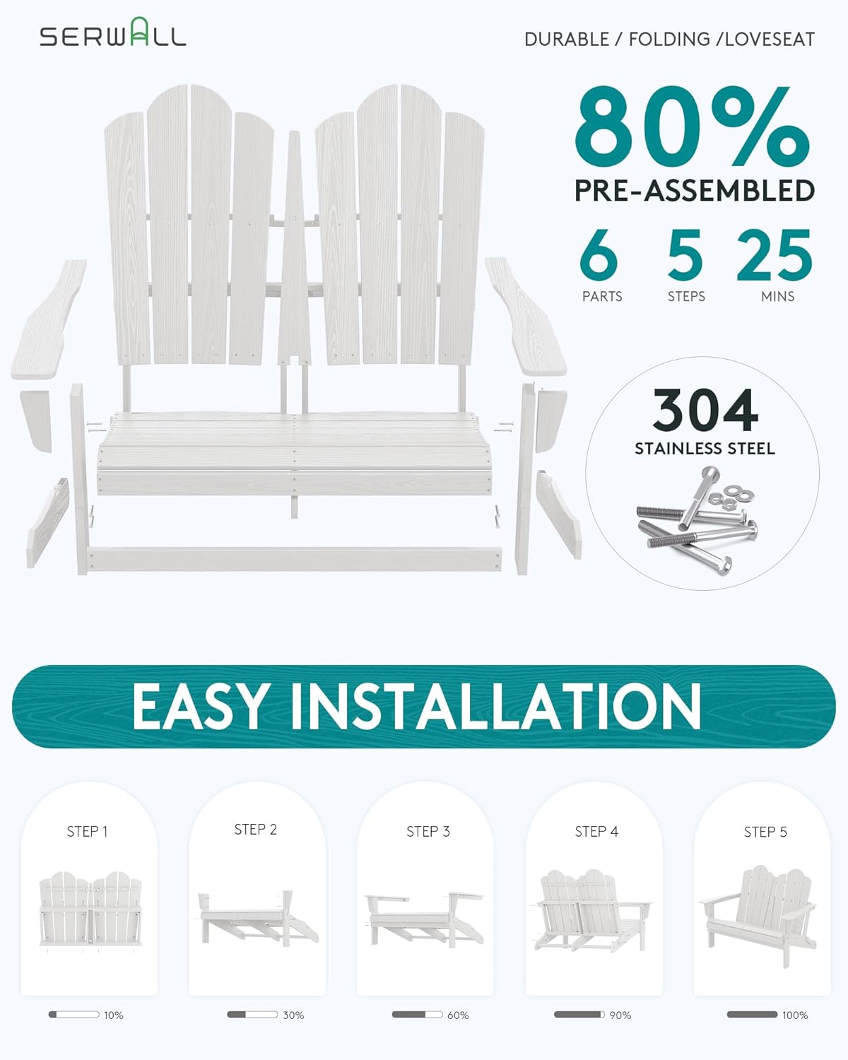 Складной двухместный диван Adi – обзор и цена Outdoor Furniture Hdpe