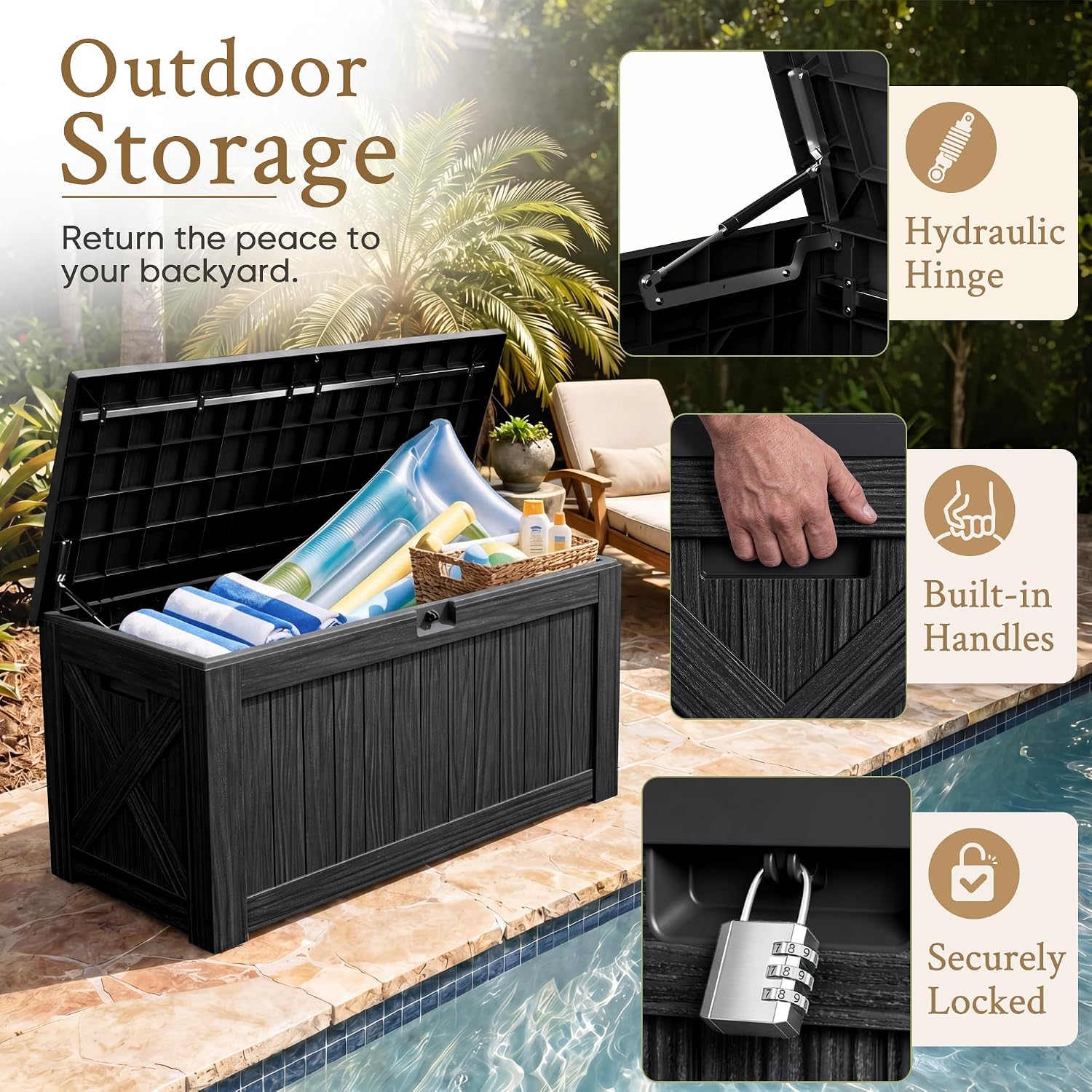 Уличный ящик для хранения, вод – обзор и цена Garden Storage Box