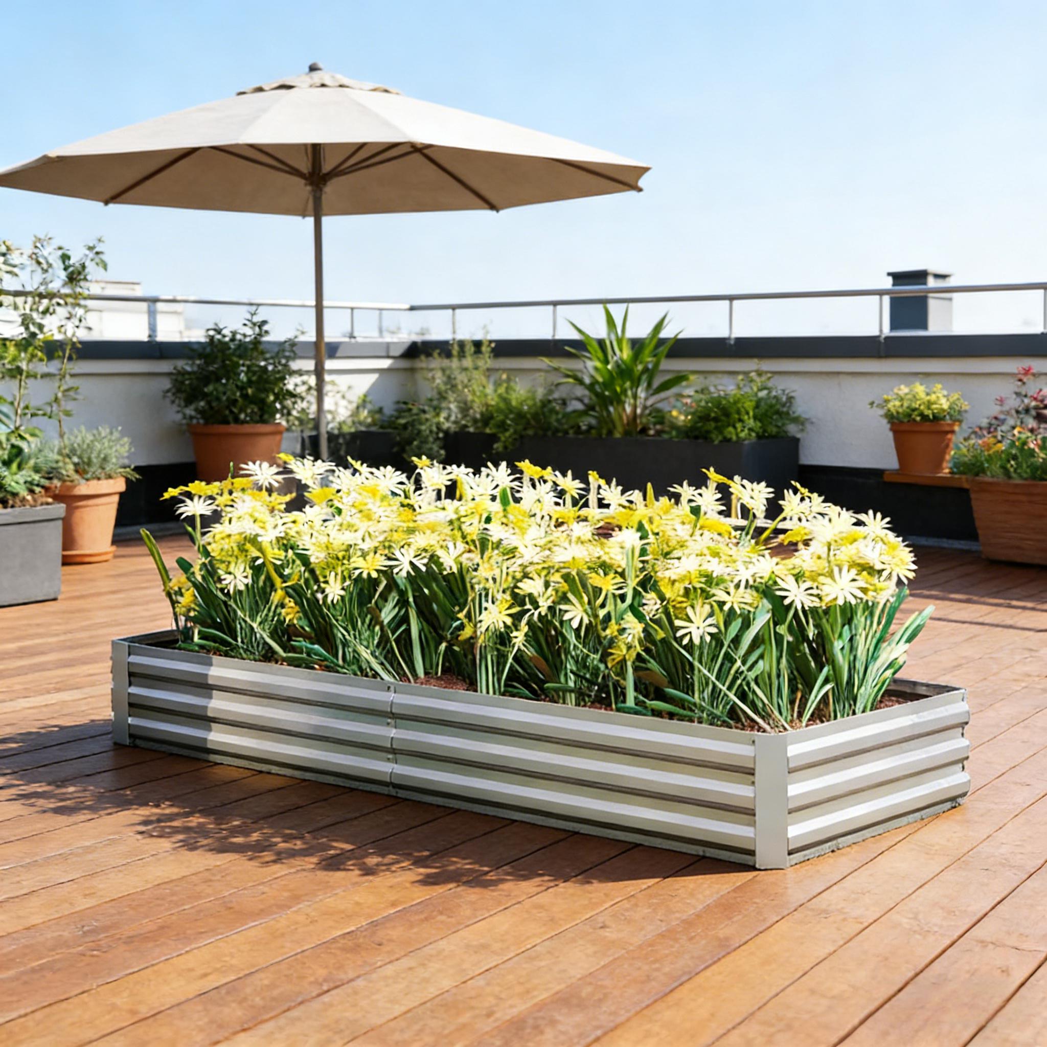 Коробчатый ящик для цветов, ящ – обзор и цена Planter Raised Metal