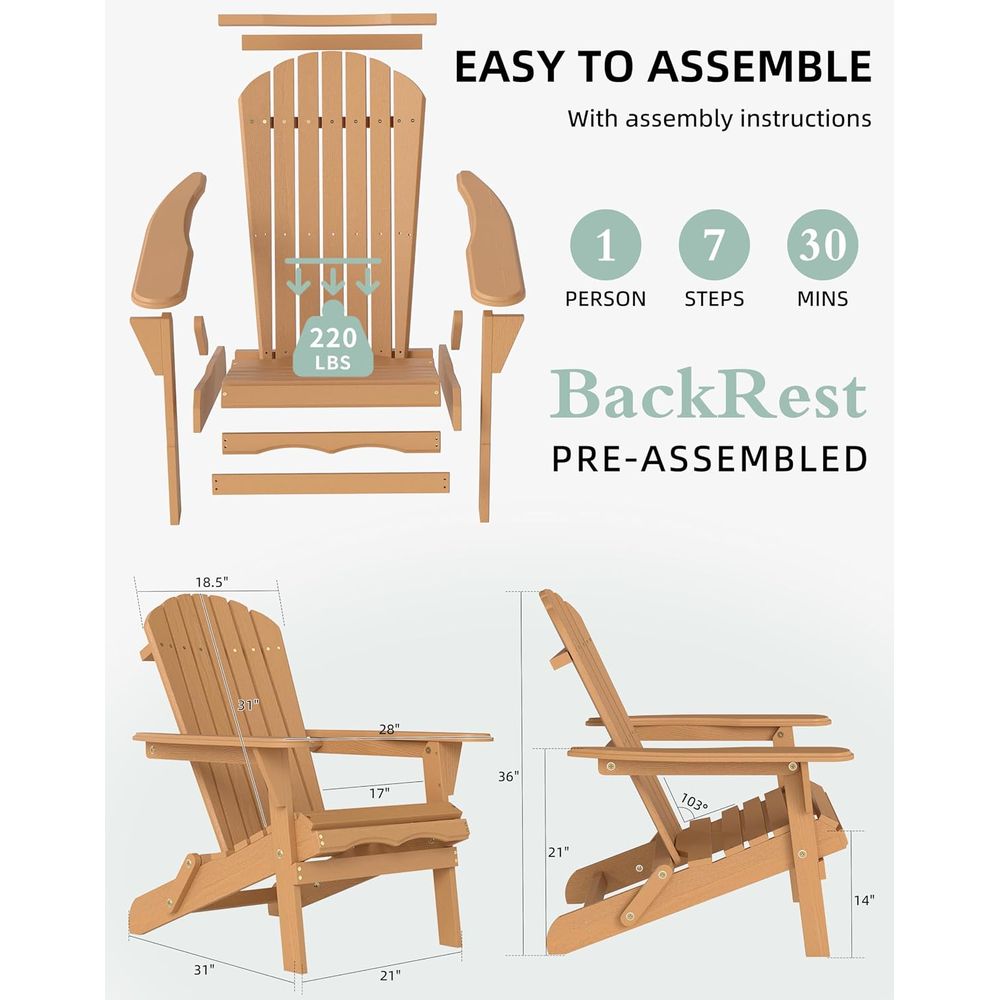 Классический набор из 4-х крес – обзор и цена Adirondack Chair Wood