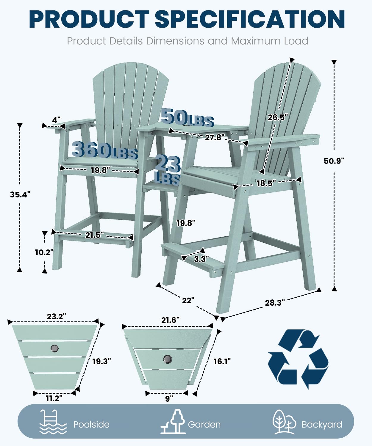 Высокие стулья Адирондак (2 шт – обзор и цена Adirondack Chair Wood