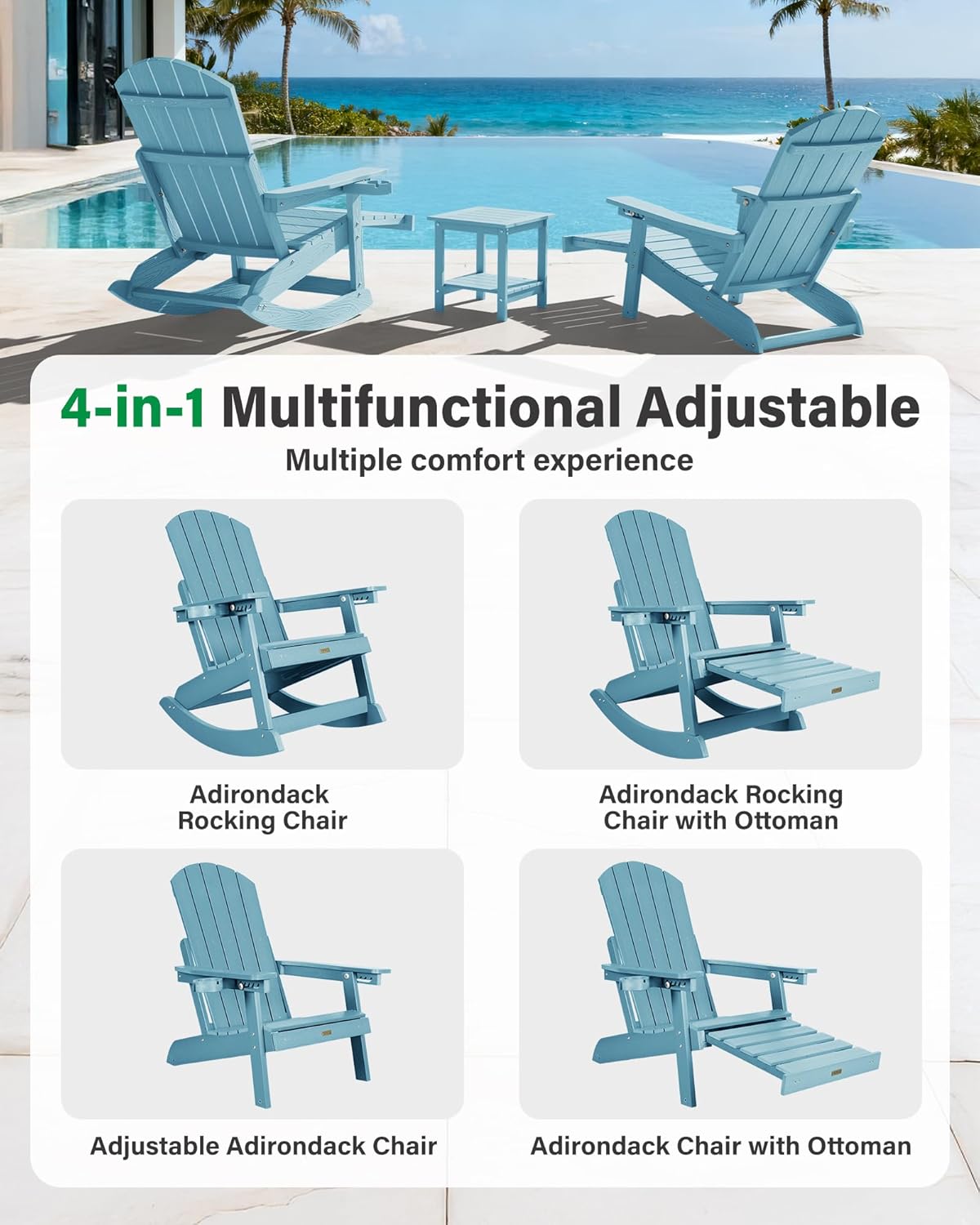 Комплект из 2 кресел-качалок:  – обзор и цена Adirondack Chair Wood